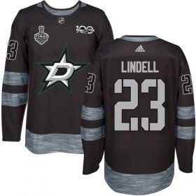 Wholesale Cheap Adidas Stars #23 Esa Lindell Black 1917-2017 100th Anniversary 2020 Stanley Cup Final Stitched NHL Jersey