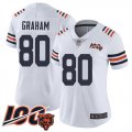 Wholesale Cheap Nike Bears #80 Jimmy Graham White Alternate Women's Stitched NFL Vapor Untouchable Limited 100th Season Jersey