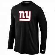 Wholesale Cheap Nike New York Giants Logo Long Sleeve T-Shirt Black