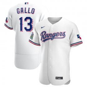 Wholesale Cheap Texas Rangers #13 Joey Gallo Men\'s Nike White Home 2020 Authentic Player MLB Jersey