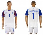 Wholesale Cheap Iceland #1 Halldorsson Away Soccer Country Jersey
