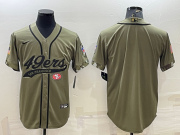 Wholesale Cheap Men's San Francisco 49ers Blank Olive Salute to Service Cool Base Stitched Baseball Jersey