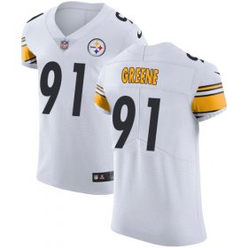 Wholesale Cheap Nike Steelers #91 Kevin Greene White Men\'s Stitched NFL Vapor Untouchable Elite Jersey