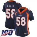 Wholesale Cheap Nike Broncos #58 Von Miller Navy Blue Alternate Women's Stitched NFL 100th Season Vapor Limited Jersey