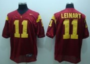 Wholesale Cheap USC Trojans #11 Leinart Red Jersey