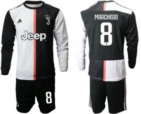 Wholesale Cheap Juventus #8 Marchisio Home Long Sleeves Soccer Club Jersey
