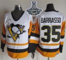 Wholesale Cheap Penguins #35 Tom Barrasso White/Black CCM Throwback 2017 Stanley Cup Finals Champions Stitched NHL Jersey