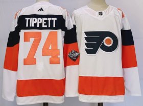 Cheap Men\'s Philadelphia Flyers #74 Owen Tippett White 2024 Stadium Series Stitched Jersey