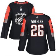 Wholesale Cheap Adidas Jets #26 Blake Wheeler Black 2018 All-Star Central Division Authentic Women's Stitched NHL Jersey