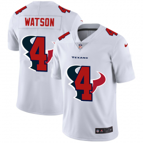 Wholesale Cheap Houston Texans #4 Deshaun Watson White Men\'s Nike Team Logo Dual Overlap Limited NFL Jersey