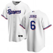 Cheap Men's Texas Rangers #6 Josh Jung White Cool Base Stitched Baseball Jersey