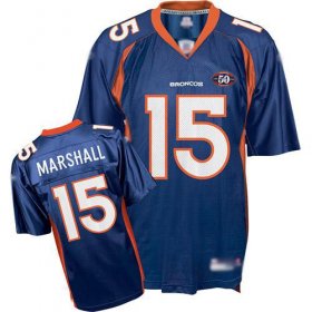 Wholesale Cheap Broncos #15 Brandon Marshall Blue Team 50th Anniversary Patch Stitched NFL Jersey