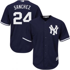 Wholesale Cheap Yankees #24 Gary Sanchez Navy Blue Alternate Stitched Youth MLB Jersey