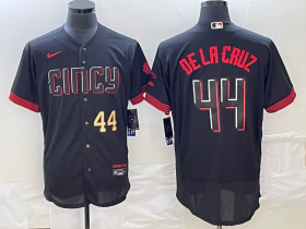 Wholesale Cheap Men\'s Cincinnati Reds #44 Elly De La Cruz Number Black 2023 City Connect Cool Base Stitched Jersey