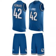 Wholesale Cheap Nike Lions #42 Devon Kennard Blue Team Color Men's Stitched NFL Limited Tank Top Suit Jersey