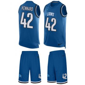 Wholesale Cheap Nike Lions #42 Devon Kennard Blue Team Color Men\'s Stitched NFL Limited Tank Top Suit Jersey