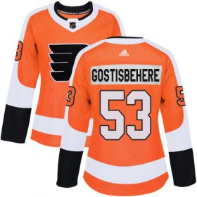Wholesale Cheap Adidas Flyers #53 Shayne Gostisbehere Orange Home Authentic Women\'s Stitched NHL Jersey