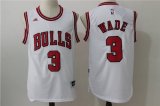 Wholesale Cheap Men's Chicago Bulls #3 Dwyane Wade White Revolution 30 Swingman Adidas Basketball Jersey