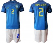 Wholesale Cheap Men 2020-2021 Season National team Brazil away blue 2 Soccer Jersey