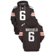 Wholesale Cheap Men's Cleveland Browns #6 Baker Mayfield Brown 2021 New Pullover Hoodie