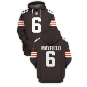 Wholesale Cheap Men\'s Cleveland Browns #6 Baker Mayfield Brown 2021 New Pullover Hoodie