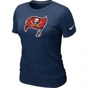 Wholesale Cheap Women's Nike Tampa Bay Buccaneers Logo NFL T-Shirt Dark Blue