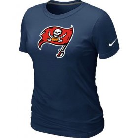 Wholesale Cheap Women\'s Nike Tampa Bay Buccaneers Logo NFL T-Shirt Dark Blue