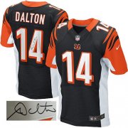 Wholesale Cheap Nike Bengals #14 Andy Dalton Black Team Color Men's Stitched NFL Elite Autographed Jersey