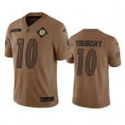 Wholesale Cheap Men's Pittsburgh Steelers #10 Mitch Trubisky 2023 Brown Salute To Service Limited Football Stitched Jersey