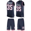 Wholesale Cheap Nike Patriots #35 Kyle Dugger Navy Blue Team Color Men's Stitched NFL Limited Tank Top Suit Jersey