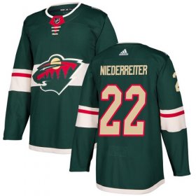 Wholesale Cheap Adidas Wild #22 Nino Niederreiter Green Home Authentic Stitched NHL Jersey