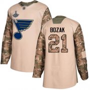 Wholesale Cheap Adidas Blues #21 Tyler Bozak Camo Authentic 2017 Veterans Day Stanley Cup Champions Stitched NHL Jersey