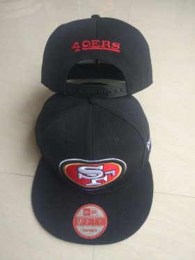 Wholesale Cheap 49ers Team Logo Black Adjustable Hat LT