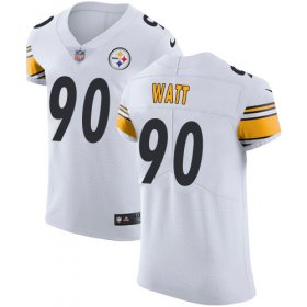 Wholesale Cheap Nike Steelers #90 T. J. Watt White Men\'s Stitched NFL Vapor Untouchable Elite Jersey
