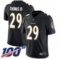 Wholesale Cheap Nike Ravens #29 Earl Thomas III Black Alternate Men's Stitched NFL 100th Season Vapor Limited Jersey