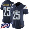 Wholesale Cheap Nike Chargers #25 Melvin Gordon III Navy Blue Team Color Women's Stitched NFL 100th Season Vapor Limited Jersey