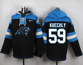 Wholesale Cheap Nike Panthers #59 Luke Kuechly Black Player Pullover NFL Hoodie