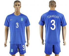 Wholesale Cheap Greece #3 Tzavellas Away Soccer Country Jersey