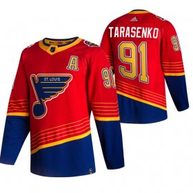 Wholesale Cheap St. Louis Blues #91 Vladimir Tarasenko Red Men\'s Adidas 2020-21 Reverse Retro Alternate NHL Jersey