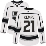 Wholesale Cheap Adidas Kings #21 Mario Kempe White Road Authentic Women's Stitched NHL Jersey