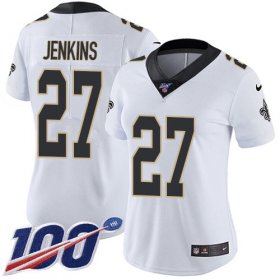 Wholesale Cheap Nike Saints #27 Malcolm Jenkins White Women\'s Stitched NFL 100th Season Vapor Untouchable Limited Jersey