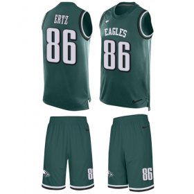 Wholesale Cheap Nike Eagles #86 Zach Ertz Midnight Green Team Color Men\'s Stitched NFL Limited Tank Top Suit Jersey
