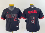 Wholesale Cheap Youth Cincinnati Reds #9 Matt McLain Black 2023 City Connect Cool Base Stitched Jersey1
