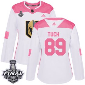 Wholesale Cheap Adidas Golden Knights #89 Alex Tuch White/Pink Authentic Fashion 2018 Stanley Cup Final Women\'s Stitched NHL Jersey
