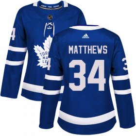 Wholesale Cheap Adidas Maple Leafs #34 Auston Matthews Blue Home Authentic Women\'s Stitched NHL Jersey