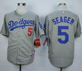 Wholesale Cheap Dodgers #5 Corey Seager Grey Cool Base Stitched MLB Jersey