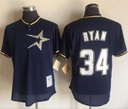Wholesale Cheap Mitchell And Ness 1997 Astros #34 Nolan Ryan Navy Blue Throwback Stitched MLB Jersey