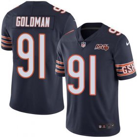 Wholesale Cheap Nike Bears #91 Eddie Goldman Navy Blue Team Color Men\'s 100th Season Stitched NFL Vapor Untouchable Limited Jersey