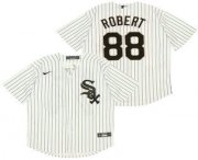 Wholesale Cheap Men's Chicago White Sox #88 Luis Robert White Pinstripe Stitched MLB Cool Base Nike Jersey