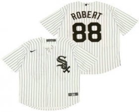 Wholesale Cheap Men\'s Chicago White Sox #88 Luis Robert White Pinstripe Stitched MLB Cool Base Nike Jersey